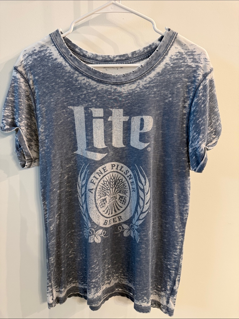 Recycled Karma Blue Distressed 'Lite' Graphic Tee